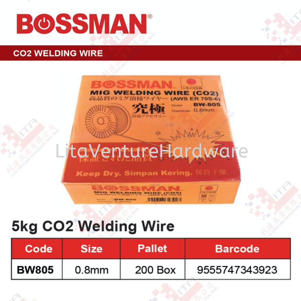 BOSSMAN BRAND CO2 WELDING WIRE - BW805