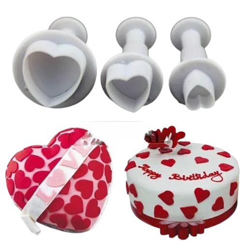 3PCS HEART FONDANT CUTTER