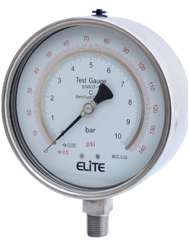 All SS Solid Front Test Gauges P-10