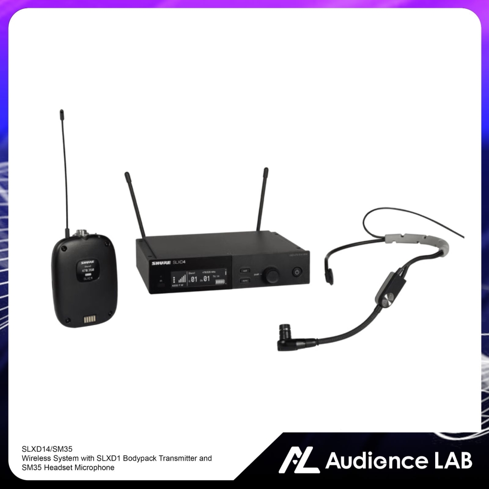 SHURE SLXD14/SM35 Wireless System with SLXD1 Bodypack Transmitter and SM35 Headset Microphone