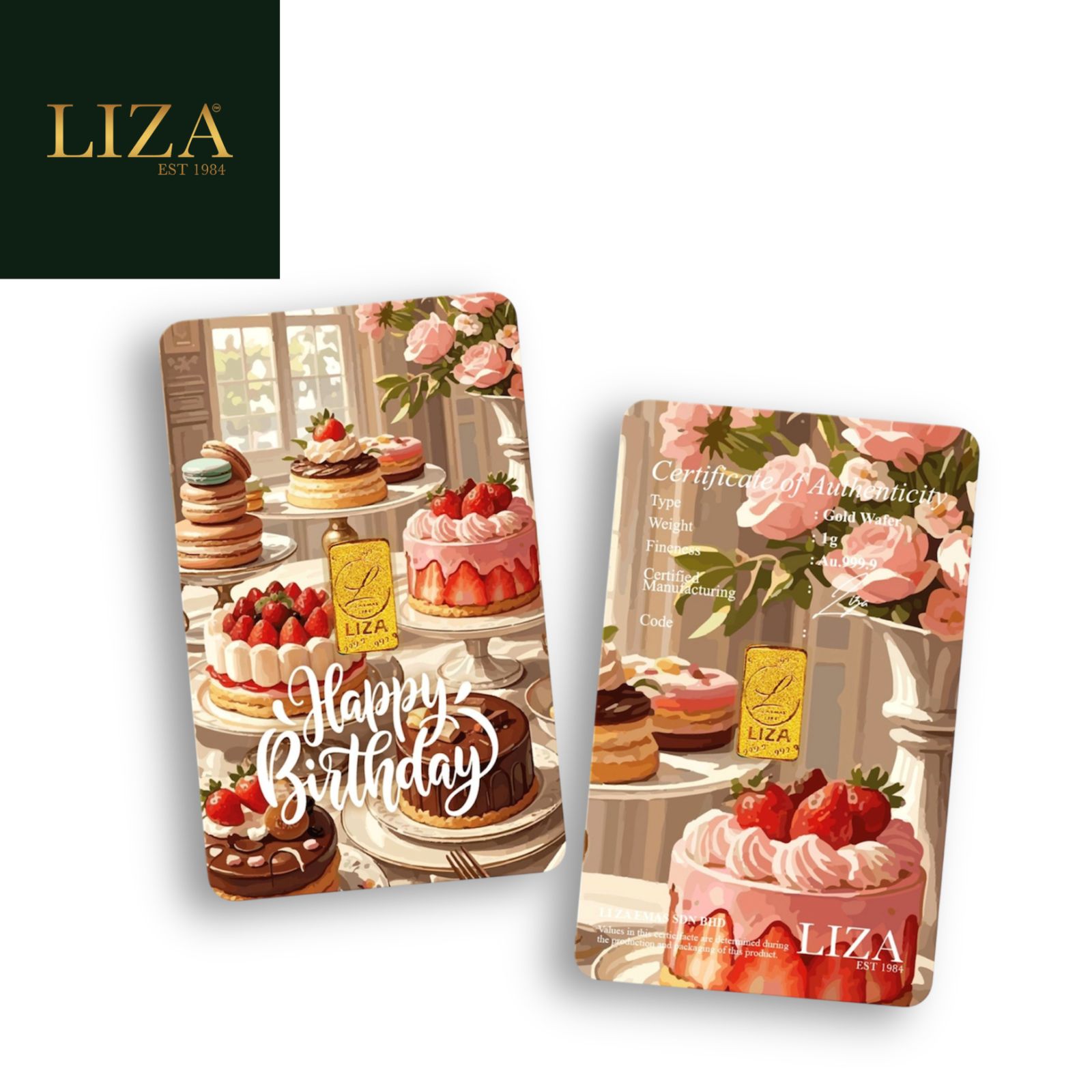 LIZA 1g 999.9 Gold Bar (Happy Birthday | 生日快乐 )