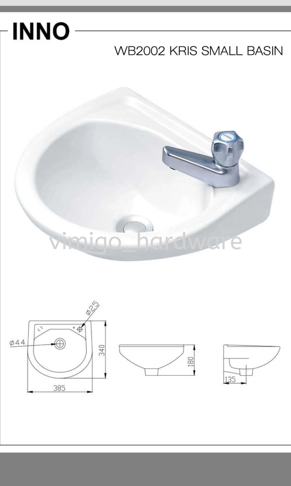 Toilet Basin WB2002 Kriss Small Basin