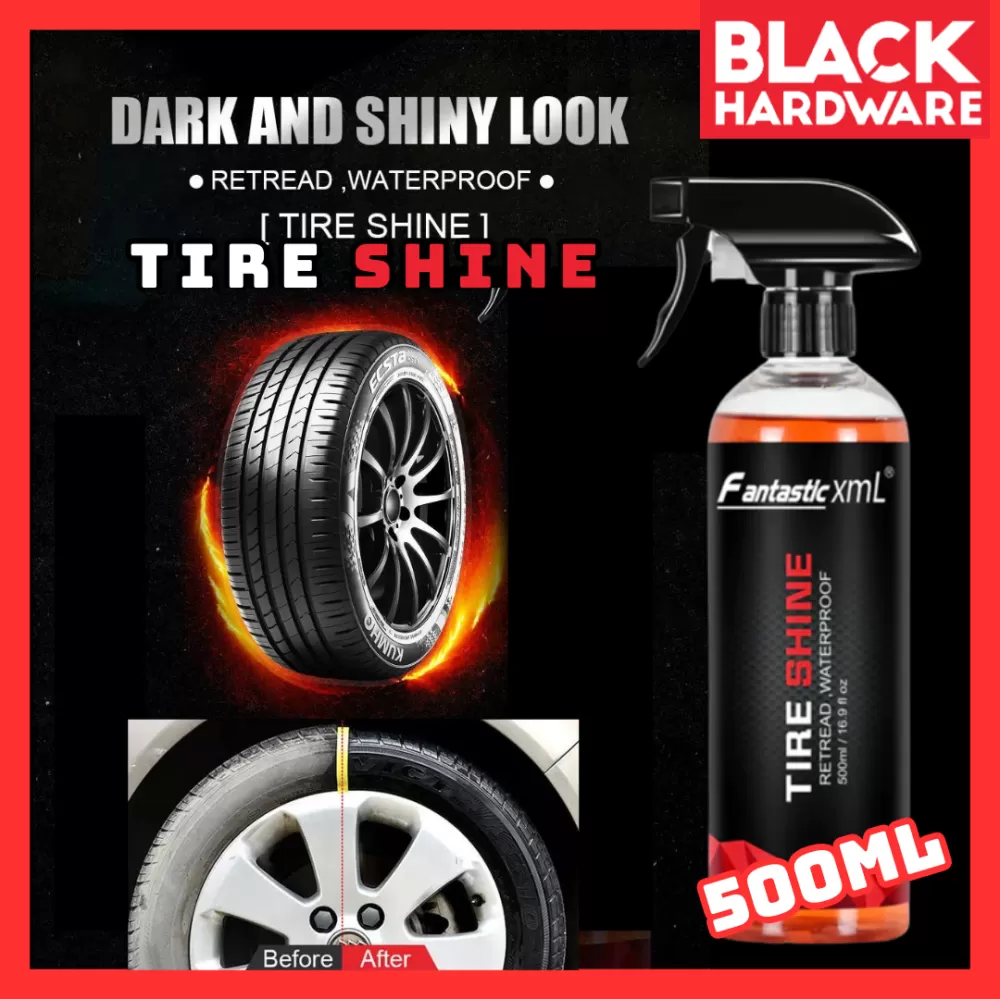 Black Hardware Tyre Wax Tayar Polish Tayar Kilat Pengilat Tayar Kereta Car Tyre Polish Tyre Shine Spray Tire Wax 輪胎 光亮劑