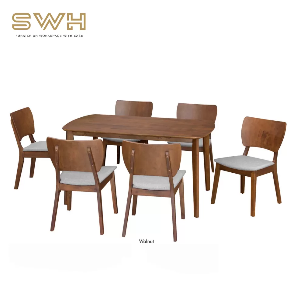 KP NAGASAKI Solid Wood 1+6 Dining Set | Dining Room Furniture