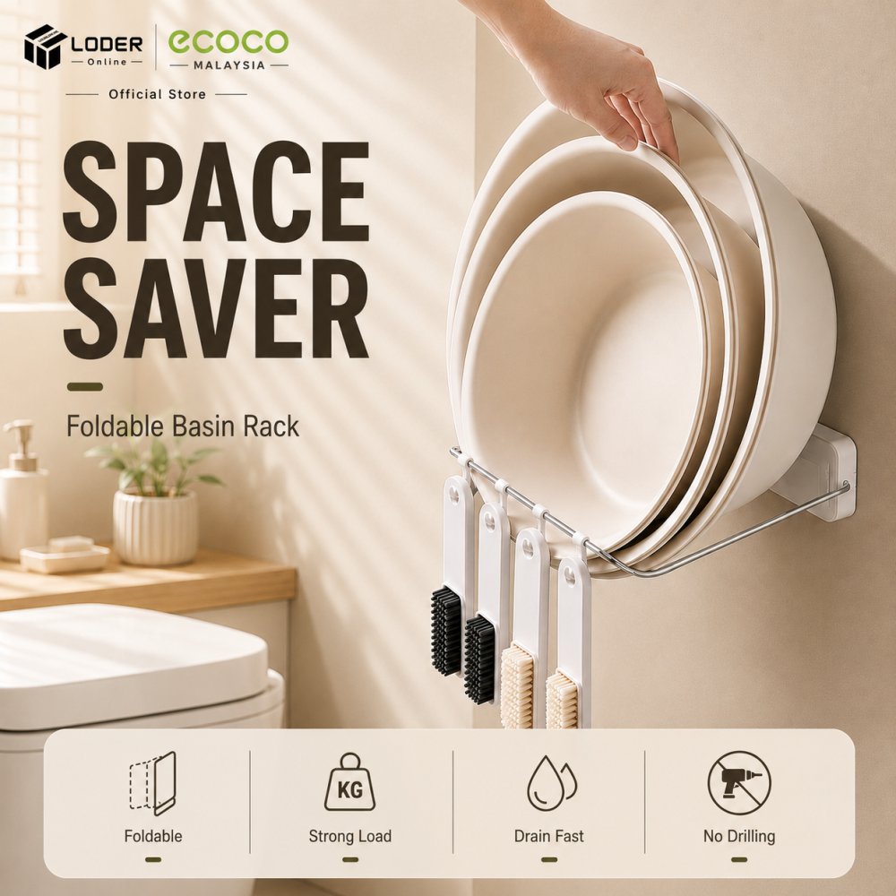 LODER ECOCO Foldable Wash Basin Portable Collapsible Laundry Basin Space Saving Water Bucket