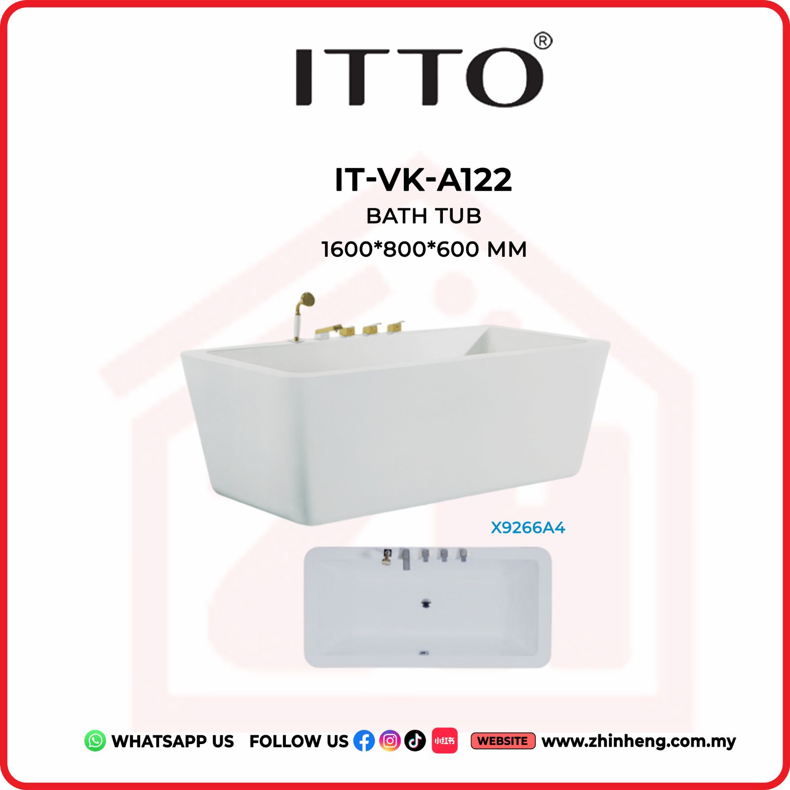 ITTO BATH TUB IT-VK-A122