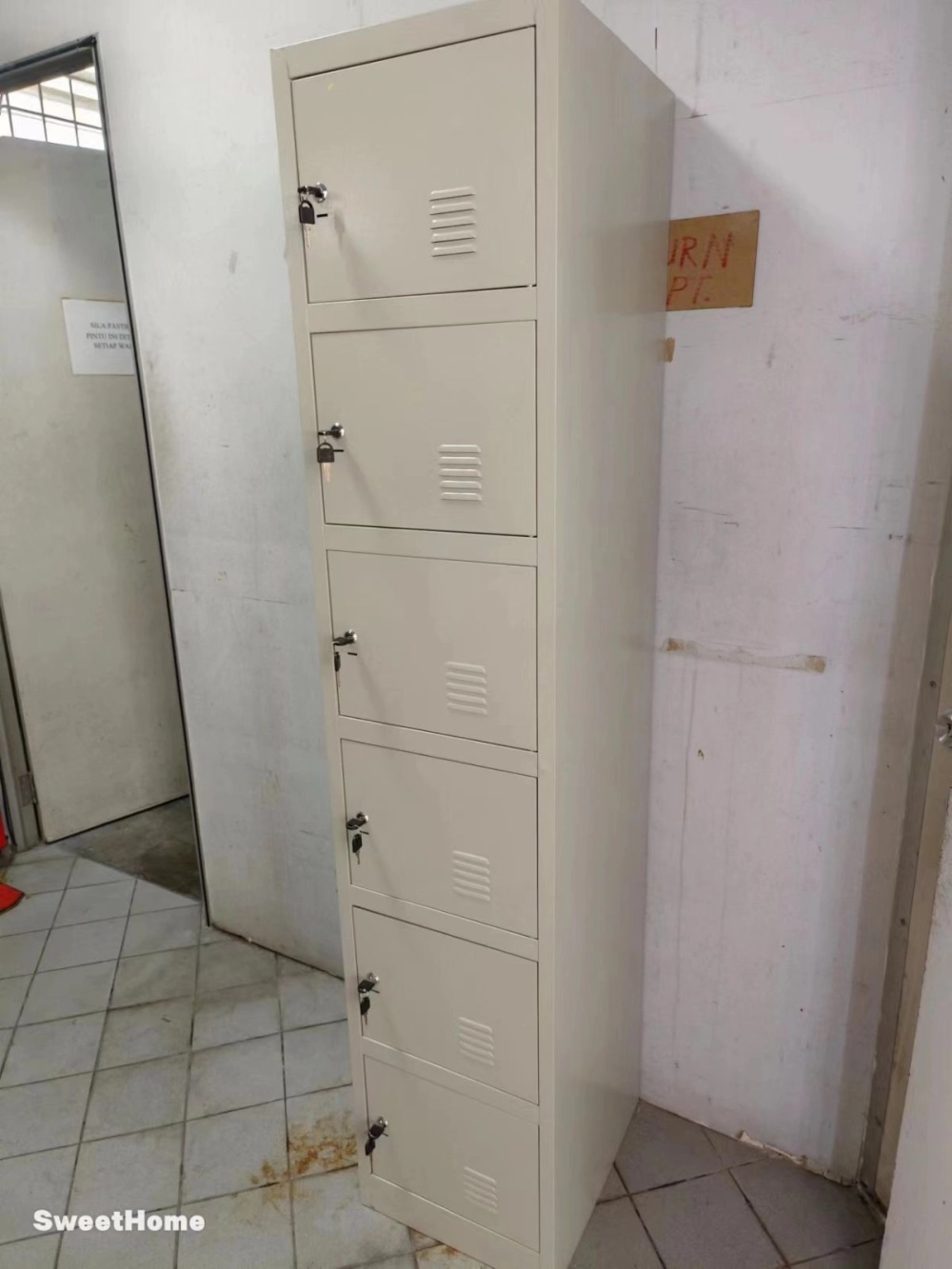 6 Compartment Metal Locker | Factory Worker Steel Metal Locker | Handphone Wallet bag Metal Locker | Hostel Furniture Supplier | Pembekal Perabot Asrama | Kl | Penang | Kedah | Perak