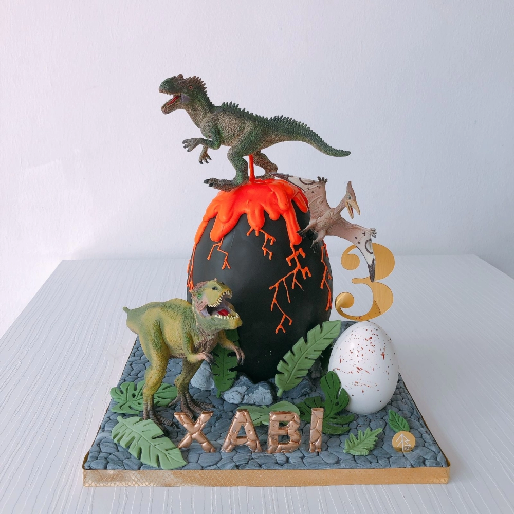 Volcano Egg Dinosaur Cake