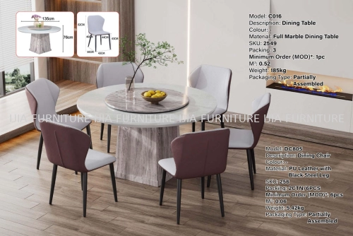 Fully Marble Dining Table - C016 | Dining Chair DC805