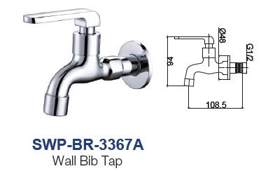 SWP-BR-3367A  Wall Bib Tap - brass