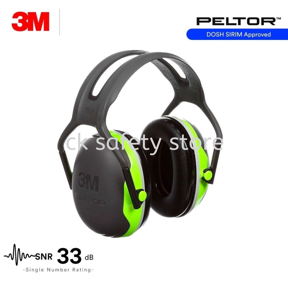 3M X4A Peltor Premium Earmuffs/ Over-The-Head Safety Earmuffs/ SNR 33 dB