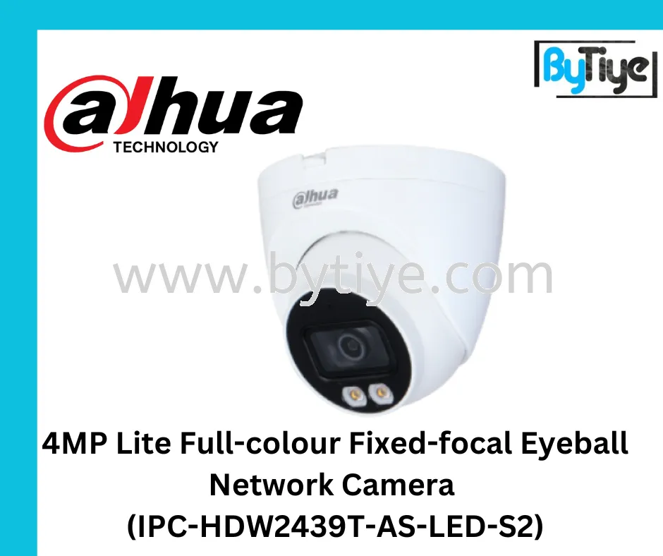 4MP Lite Full-colour Fixed-focal Eyeball Network Camera (IPC-HDW2439T-AS-LED-S2)