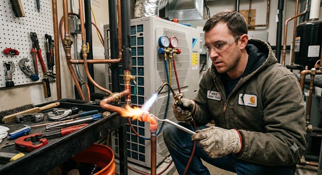copper tube brazing HVAC joining method