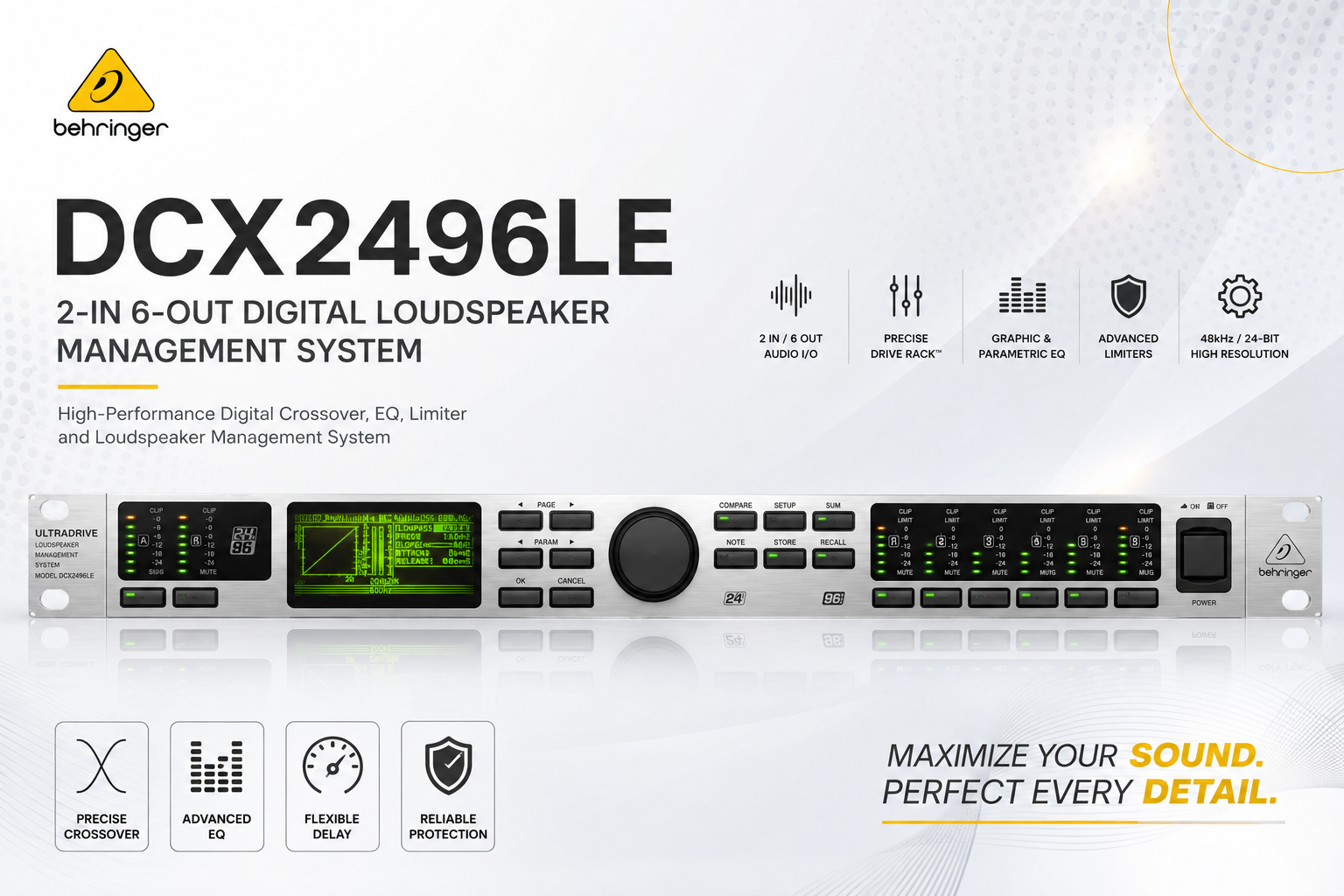 Behringer DCX2496LE – 2进6出数字扬声器管理系统