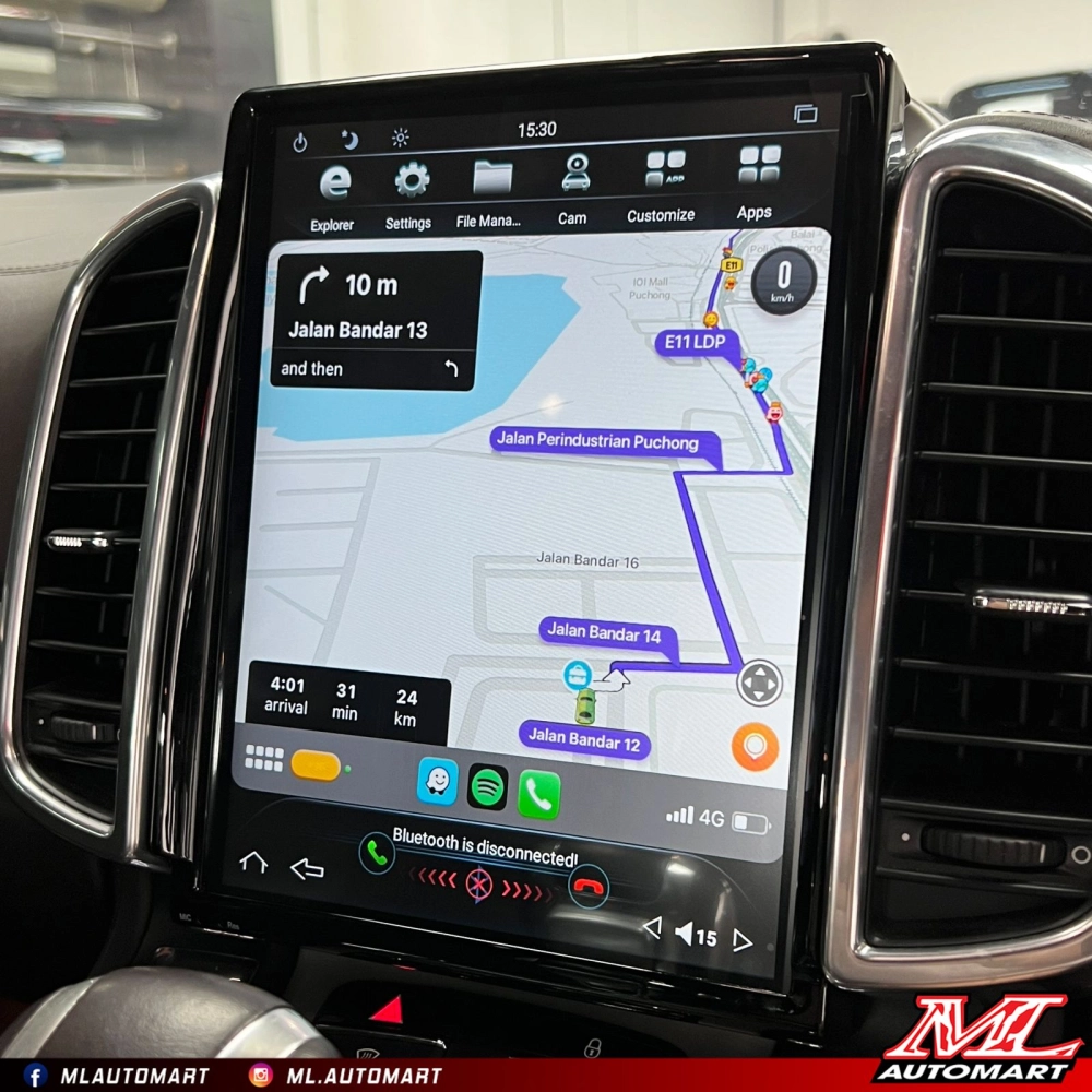 Porsche Cayenne 958 Vertical Style Android Monitor (10.4")