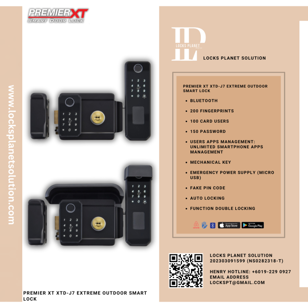 PREMIER XT XTD-J7 EXTREME OUTDOOR SMART LOCK