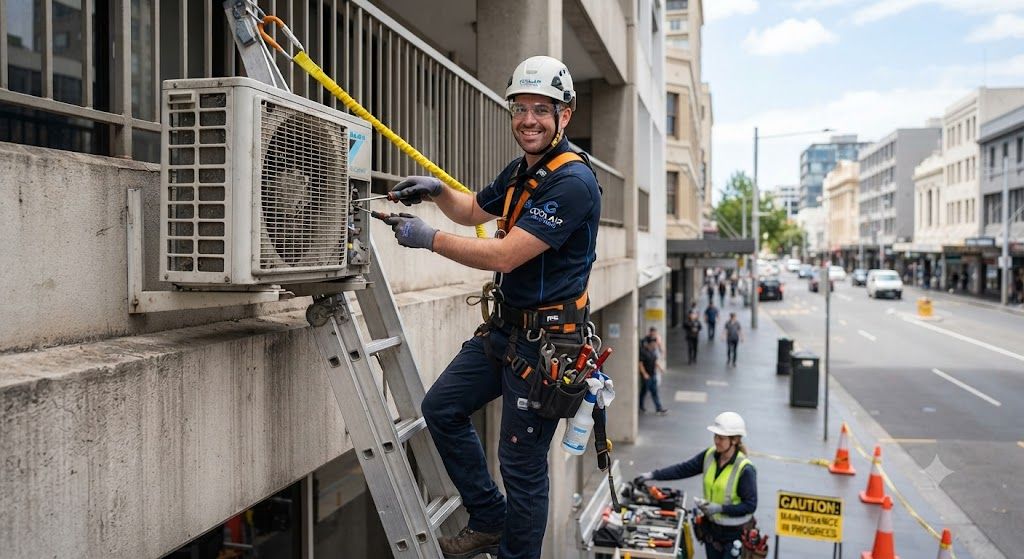 aircon maintenance working at height safety