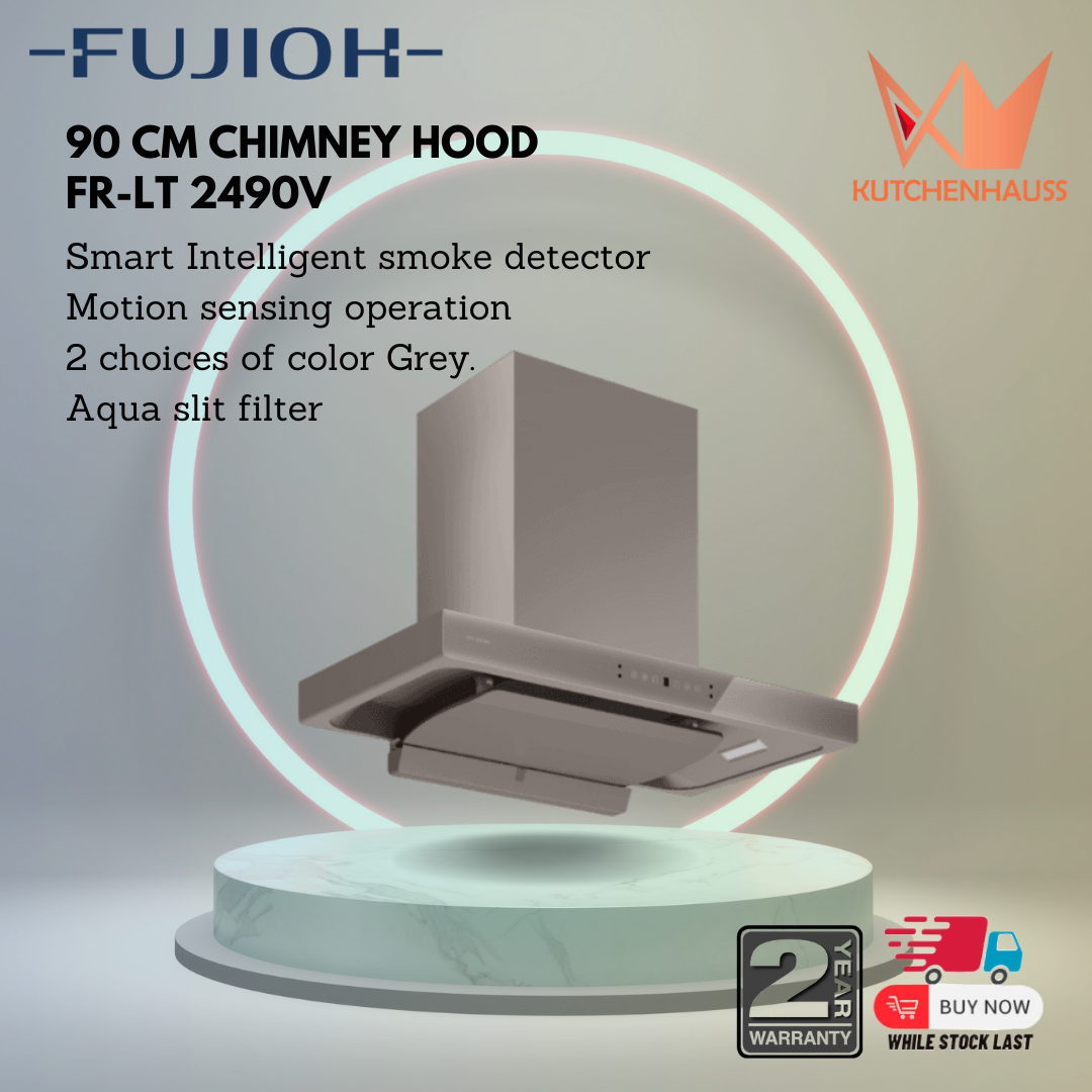 FUJIOH 90CM Chimney Cooker Hood With Gesture Control FR-LT2490 V (Grey)