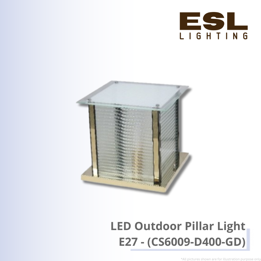 LED Outdoor Pillar Light E27 - CS6009-D400-GD IP65