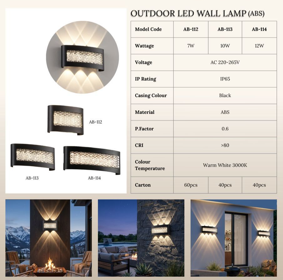 Outdoor ABS LED Wall Lamp (AB-112/ AB-113)
