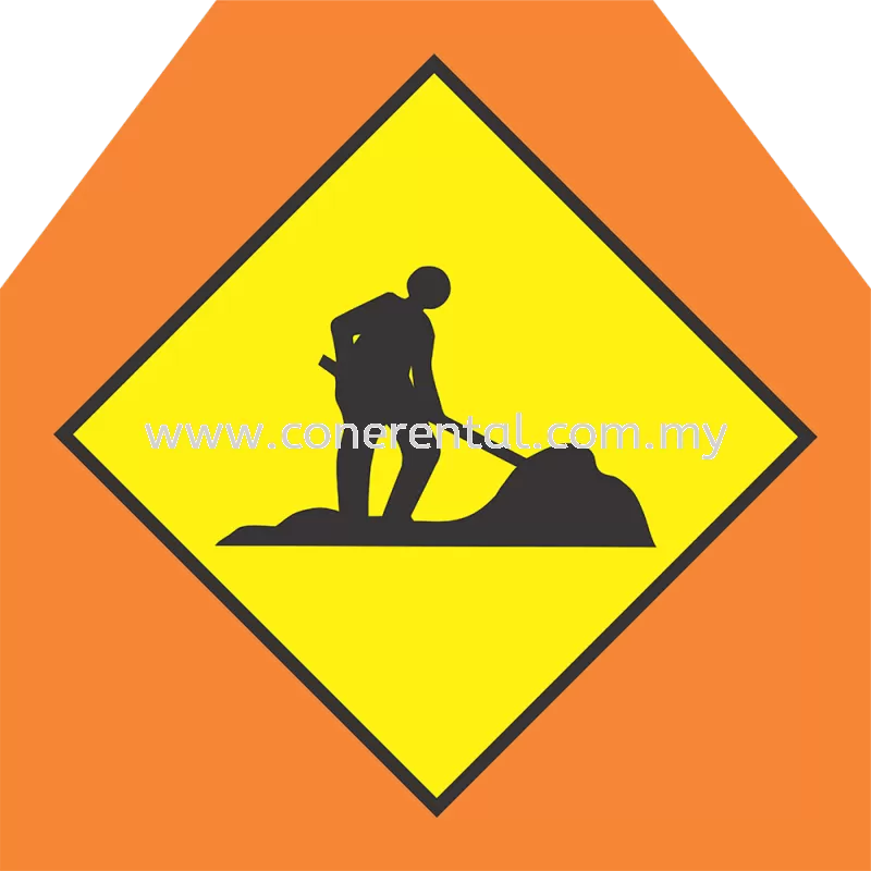 Highway LLM Advance Warning Man At Work Signboard A-Shape/Post For Rental