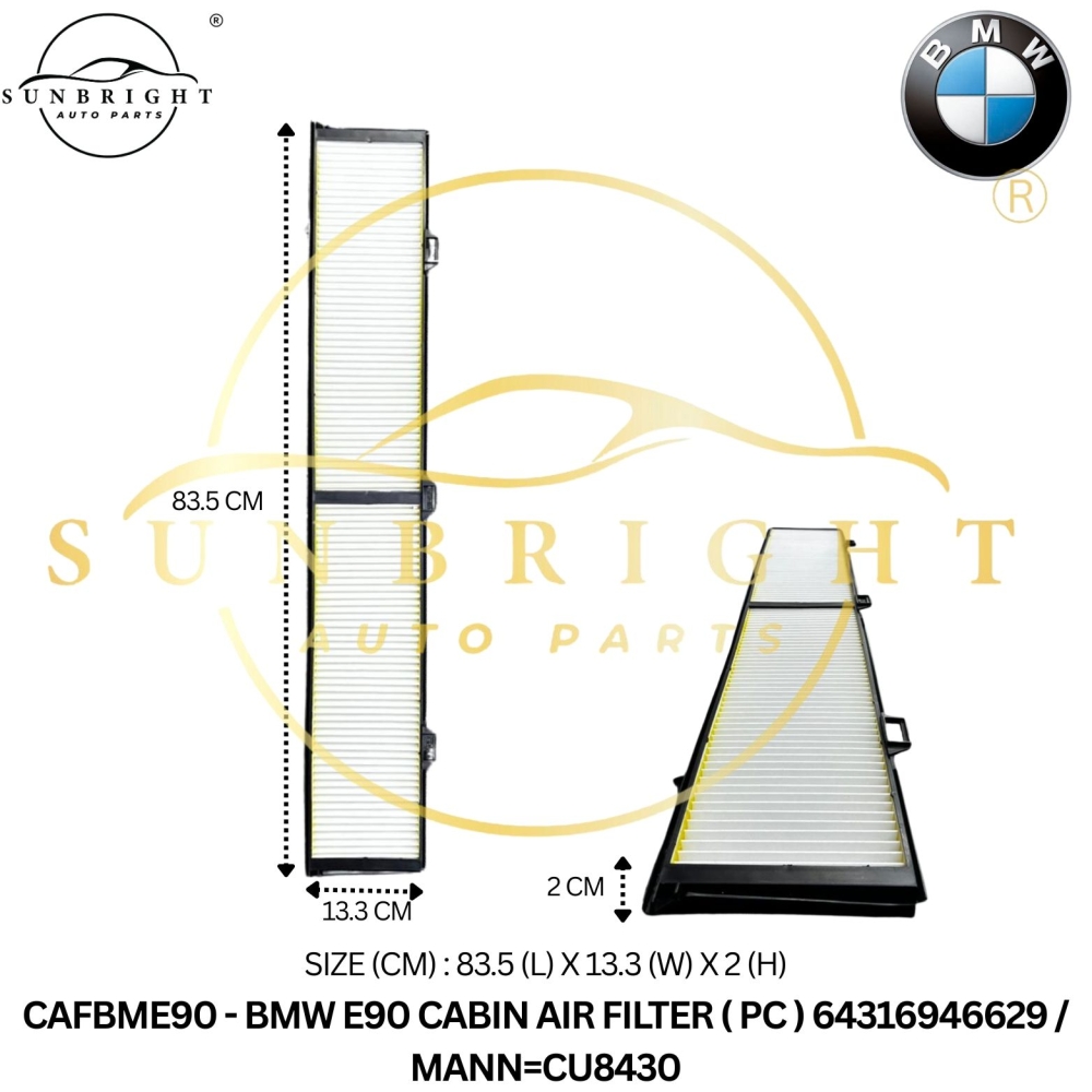 CAFBME90 - BMW E90 CABIN AIR FILTER ( PC ) 64316946629 / MANN=CU8430