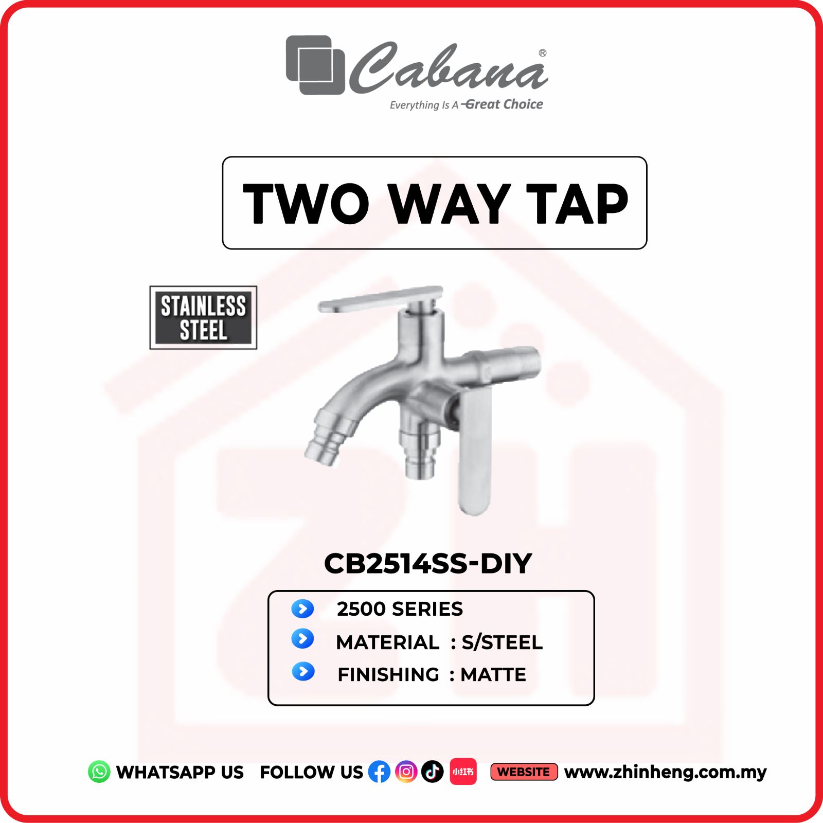 CABANA TWO WAY TAP CB2514SS-DIY