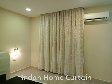 Done Installation with Colourfull Design Curtain with Sheer  / We are Professional Curtain Services Team