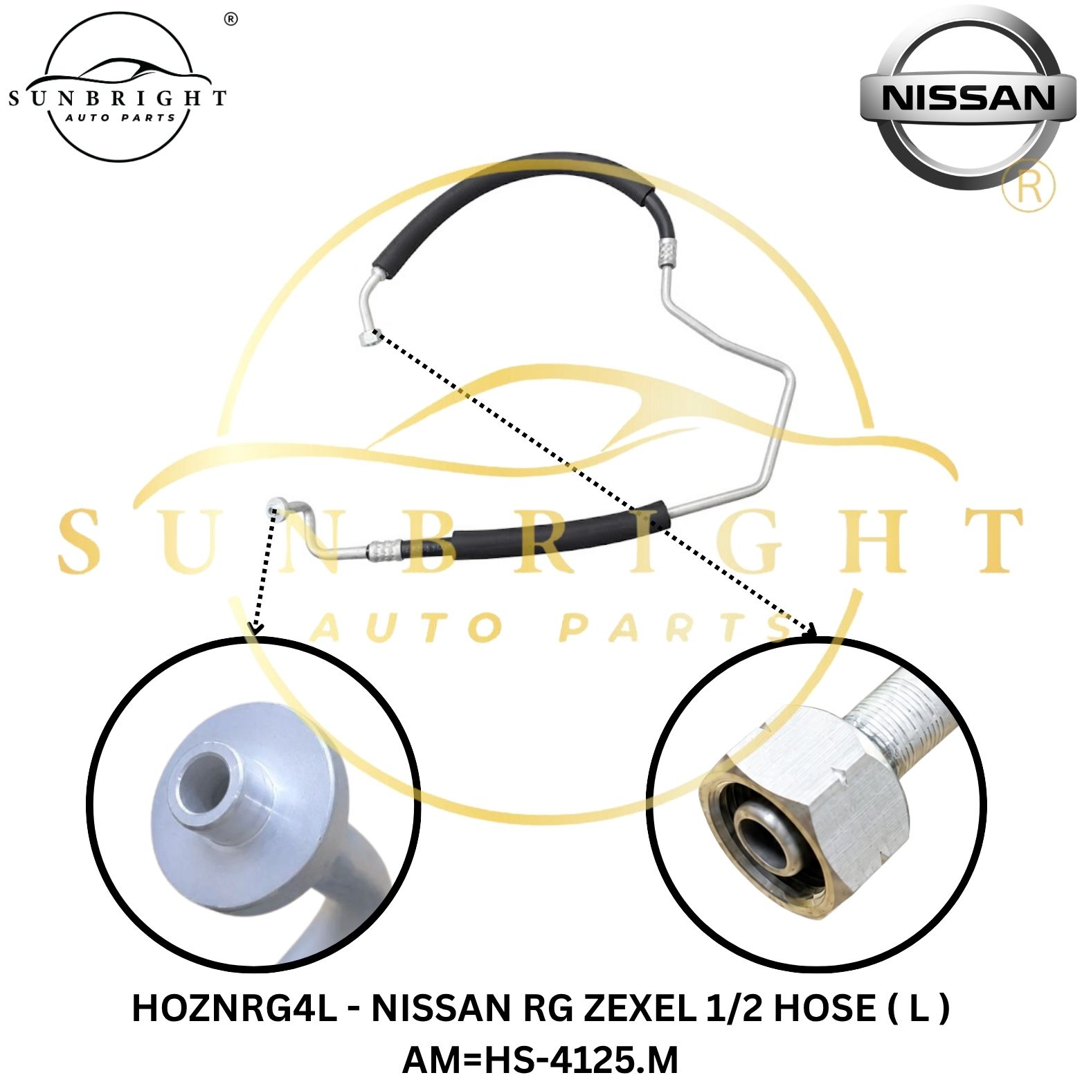 HOZNRG4L - NISSAN RG ZEXEL 1/2 HOSE ( L ) AM=HS-4125.M