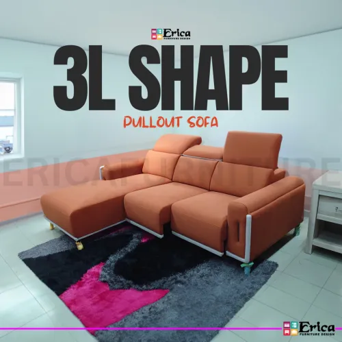 Pullout L-Shape Fabric Sofa