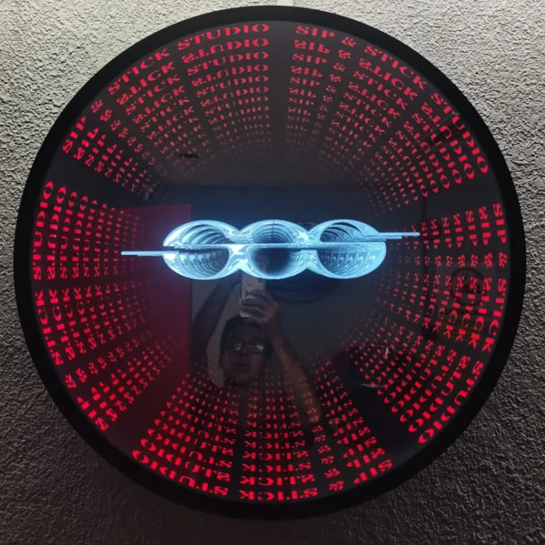Reflective mirror sign
