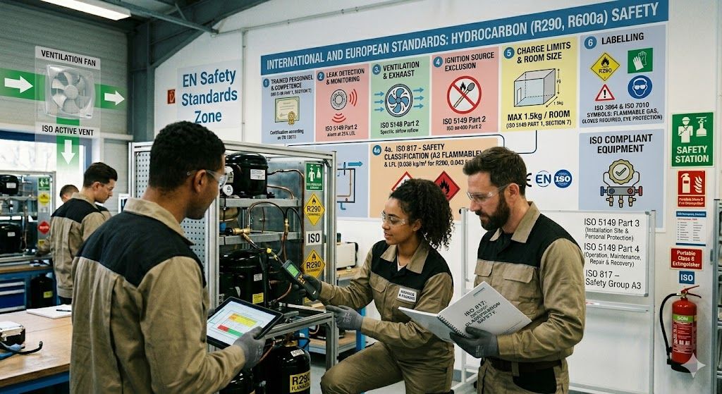 hydrocarbon refrigerant ISO safety standards