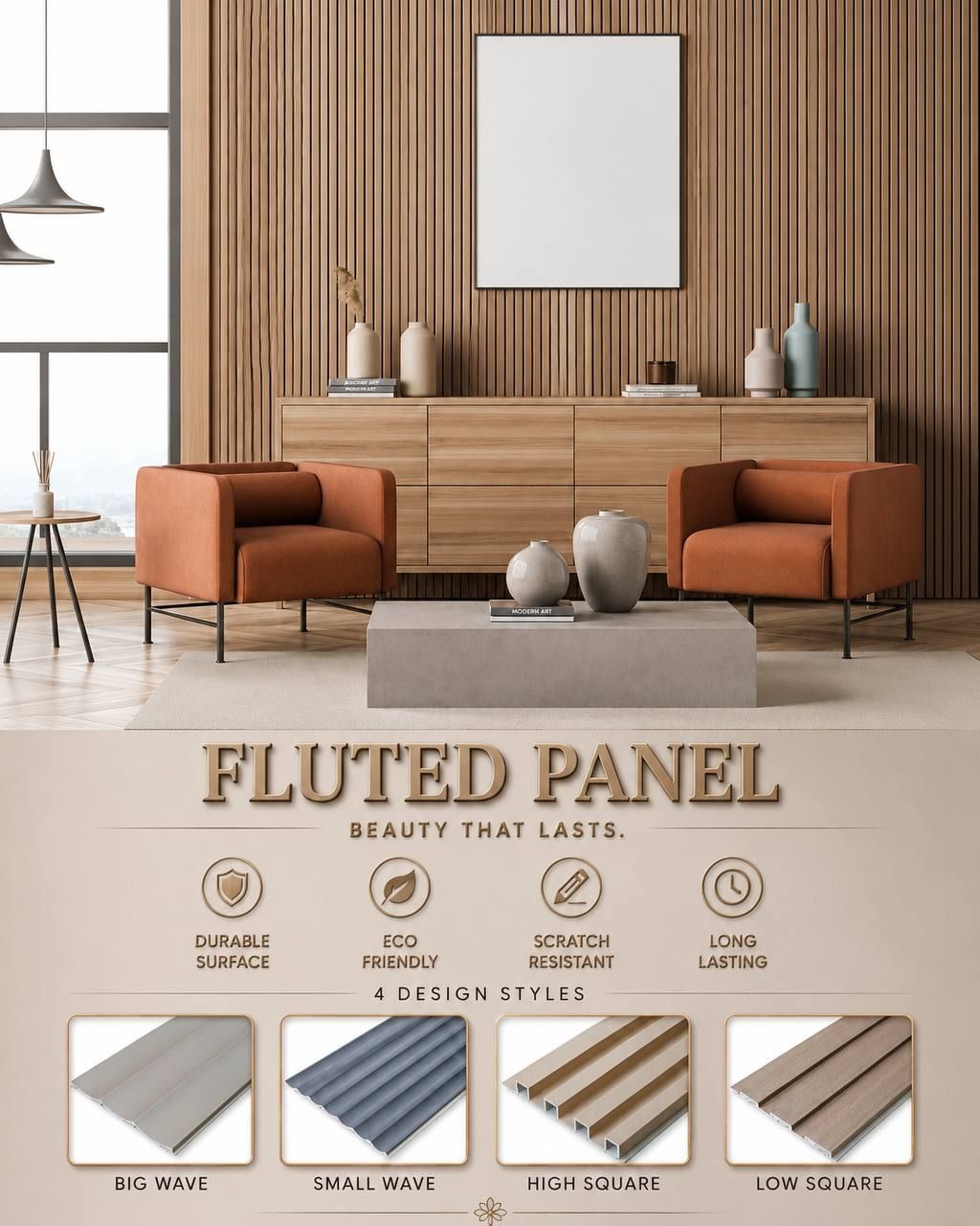 Dinding Fluted Panel