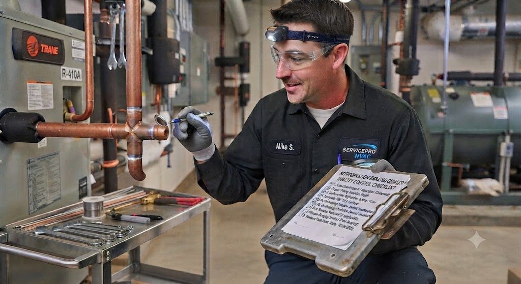 HVAC refrigeration brazing quality control checklist