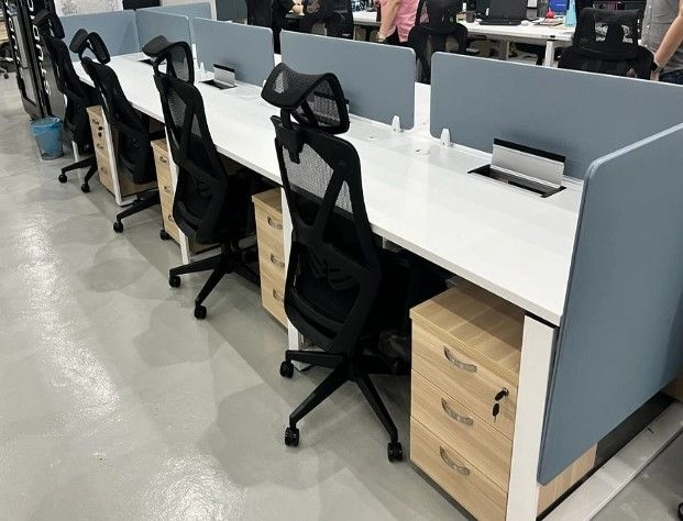 Office Furniture Petaling Jaya Office Workstation Table Cluster Of 8 Seater | Office Cubicle | Office Partition | Meja Pejabat