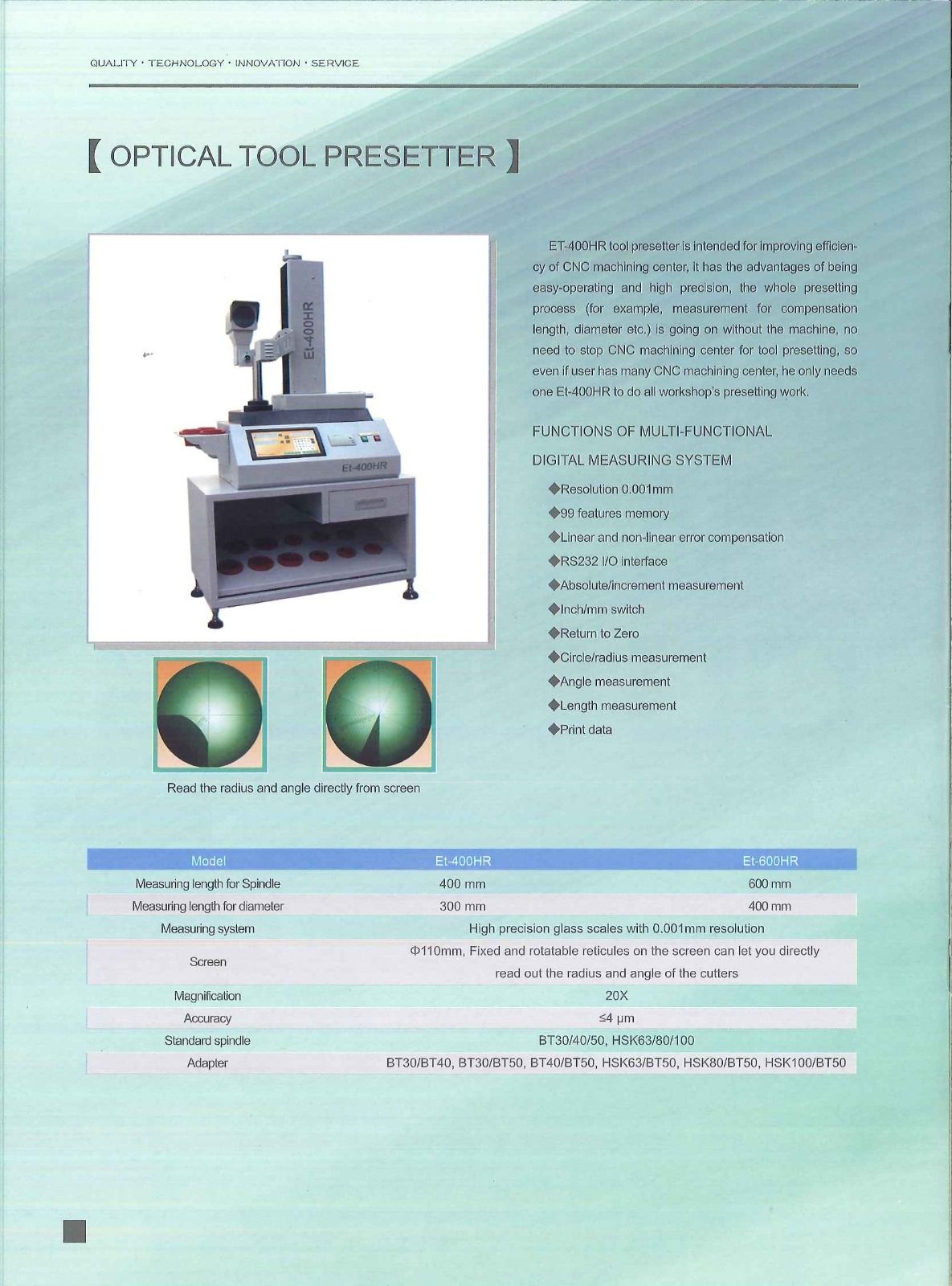 Optical Tools Presetter