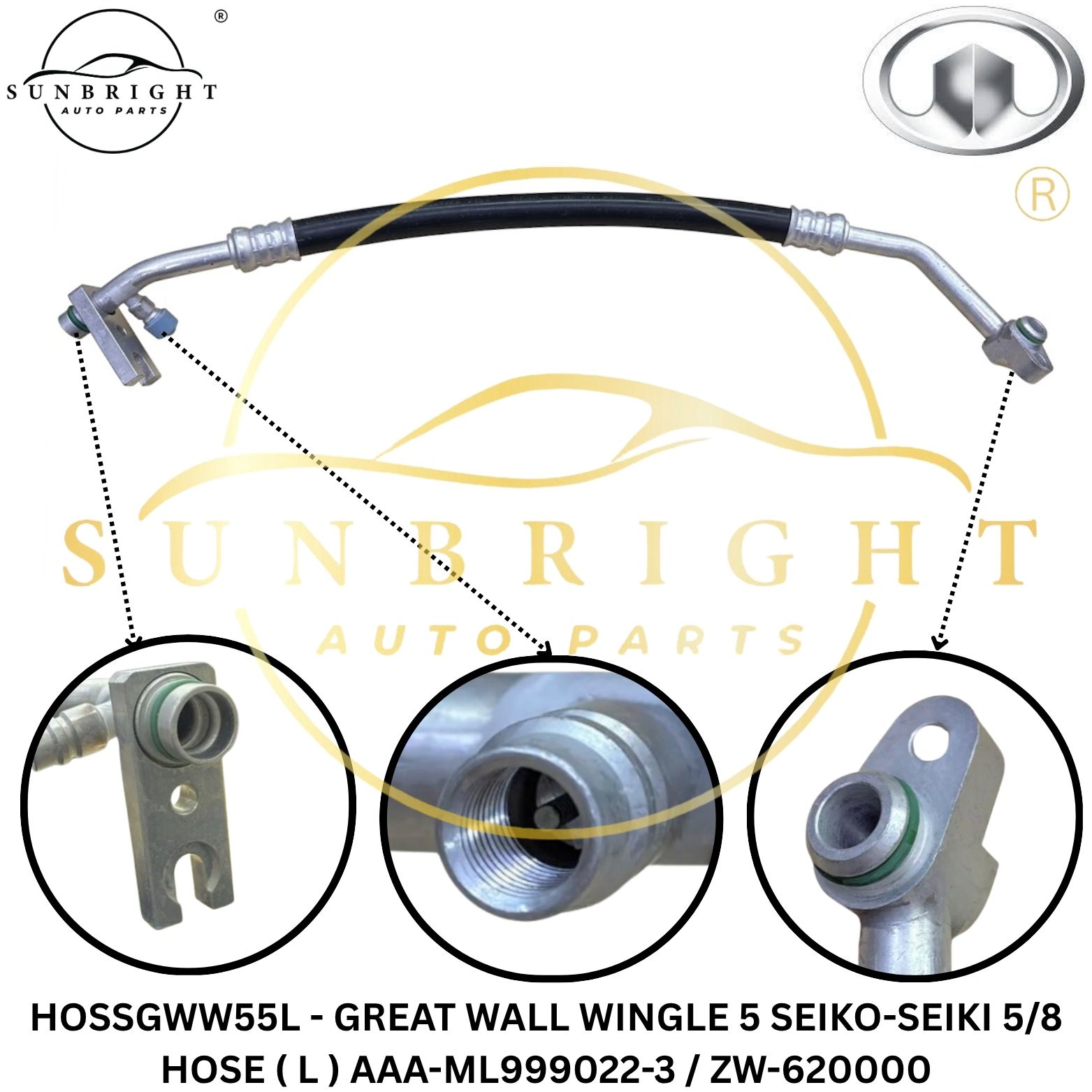 HOSSGWW55L - GREAT WALL WINGLE 5 SEIKO-SEIKI 5/8 HOSE ( L ) AAA-ML999022-3 / ZW-620000