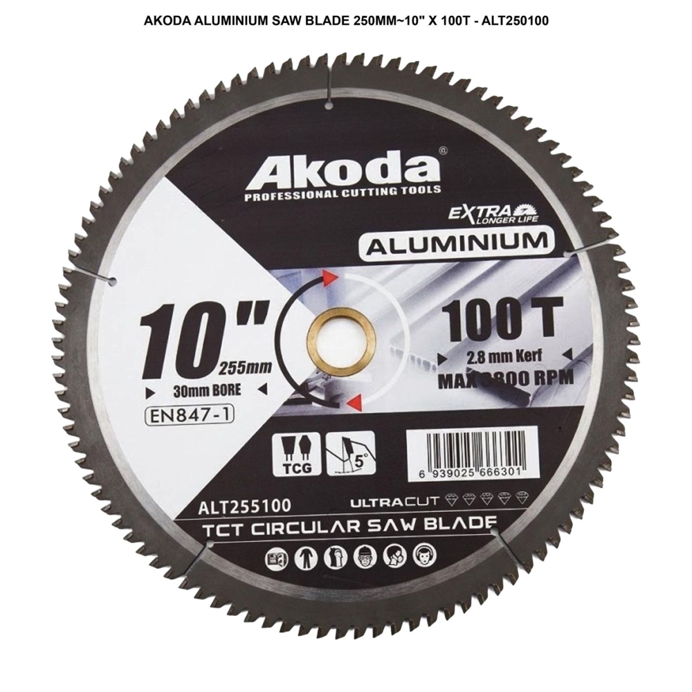 AKODA ALUMINIUM SAW BLADE 250MM 10" X 100T ALT250100