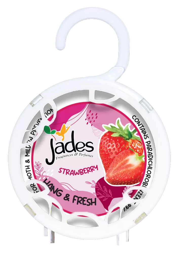 Jades Hang & Fresh 140gm - Strawberry (Mothballs / Ubat Gegat)