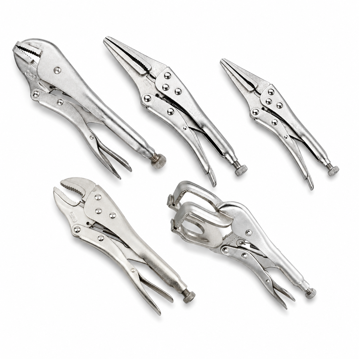 CR-V Locking Pliers Series, Curved / Straight / Long Nose / Welding Type