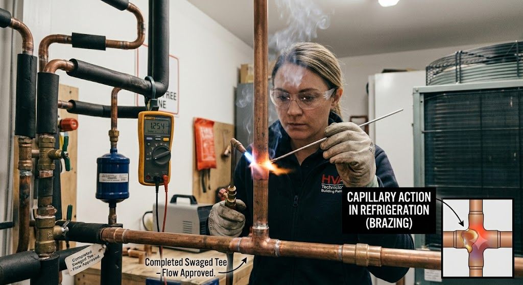 refrigeration system copper joint brazing