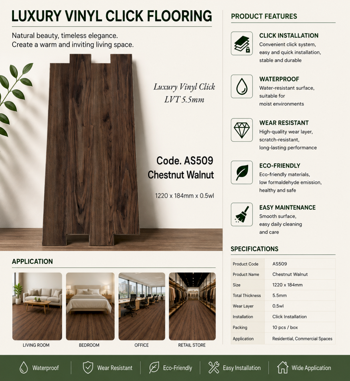 VINYL CLICK 5.5MM CODE AS509