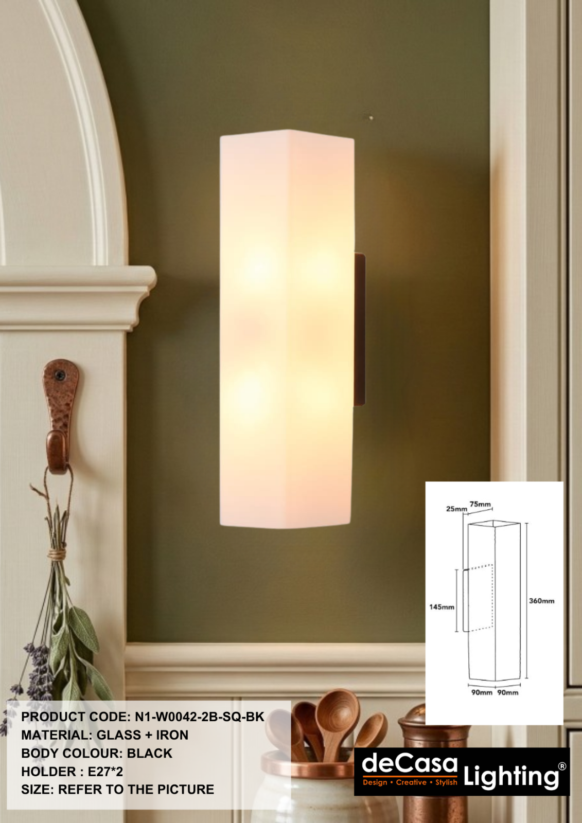 Frosted Glass Wall Light