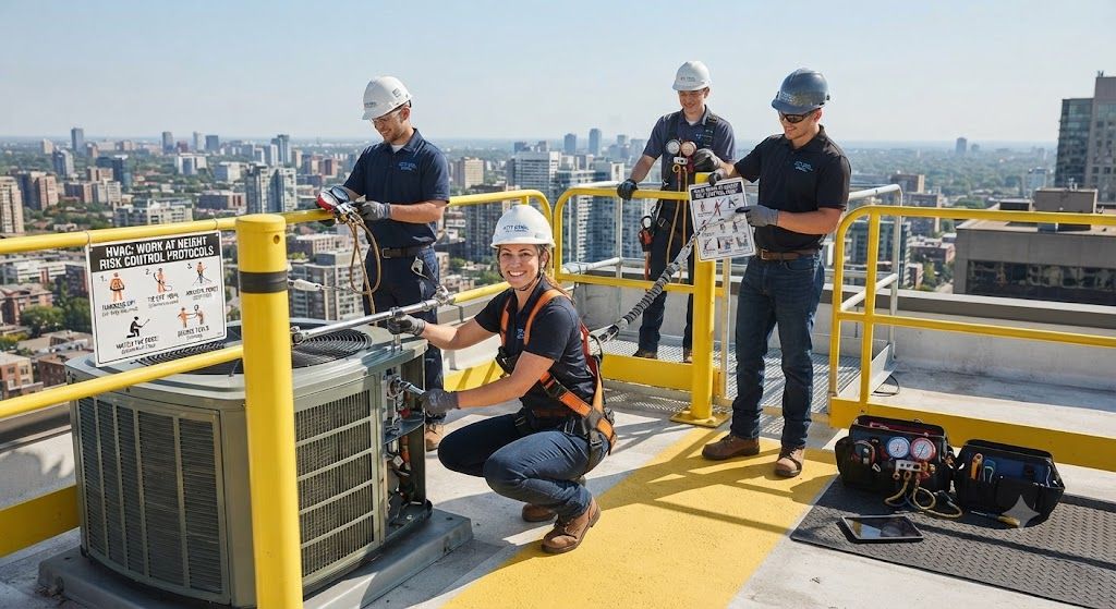 HVAC service work at height risk control