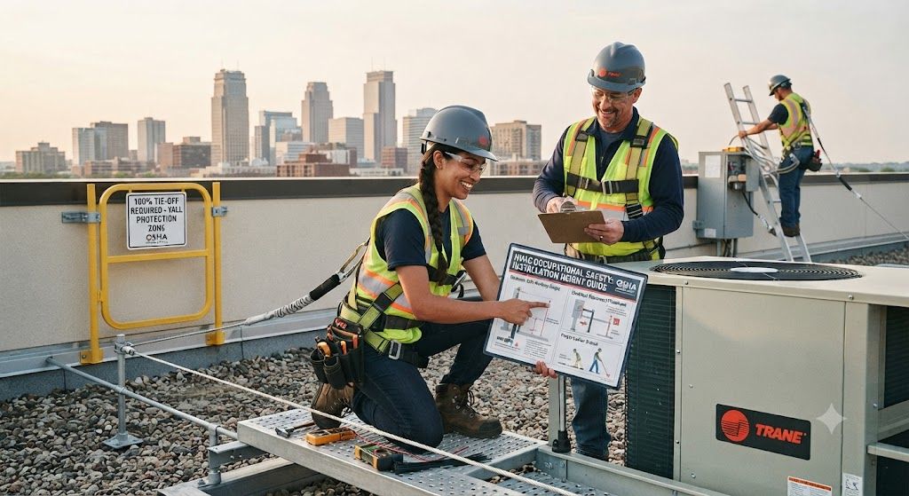 HVAC occupational safety installation height guide