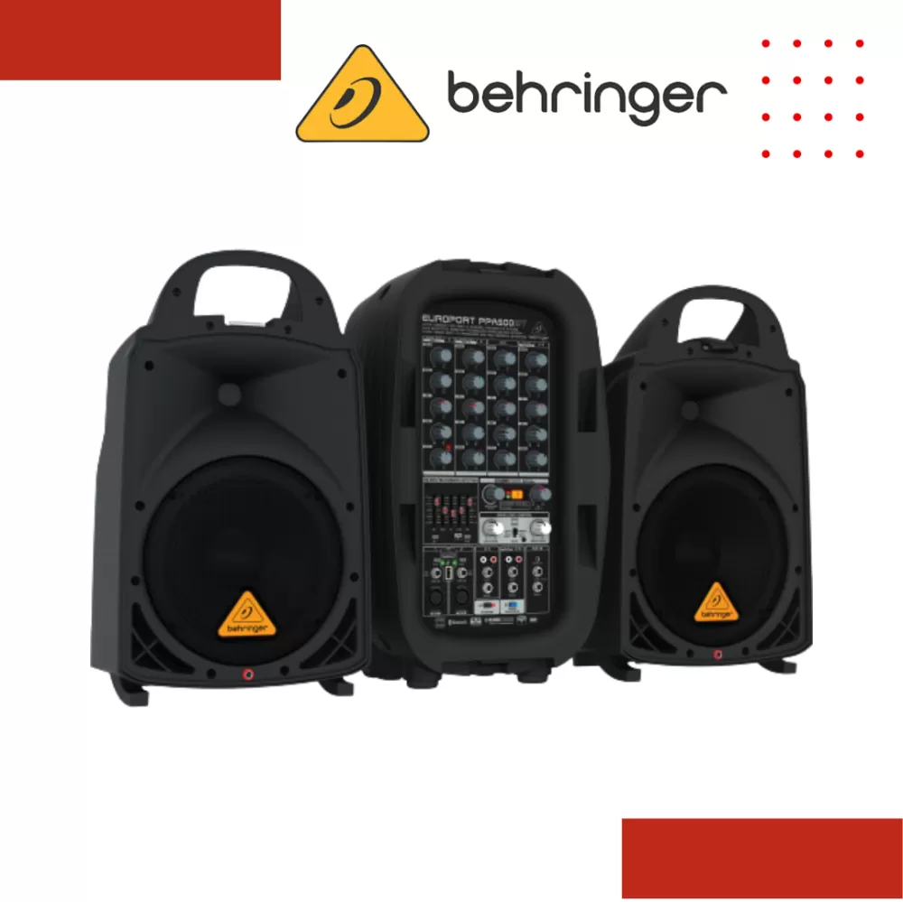 Behringer Europort PPA500BT Portable PA System Set with Speaker Stands