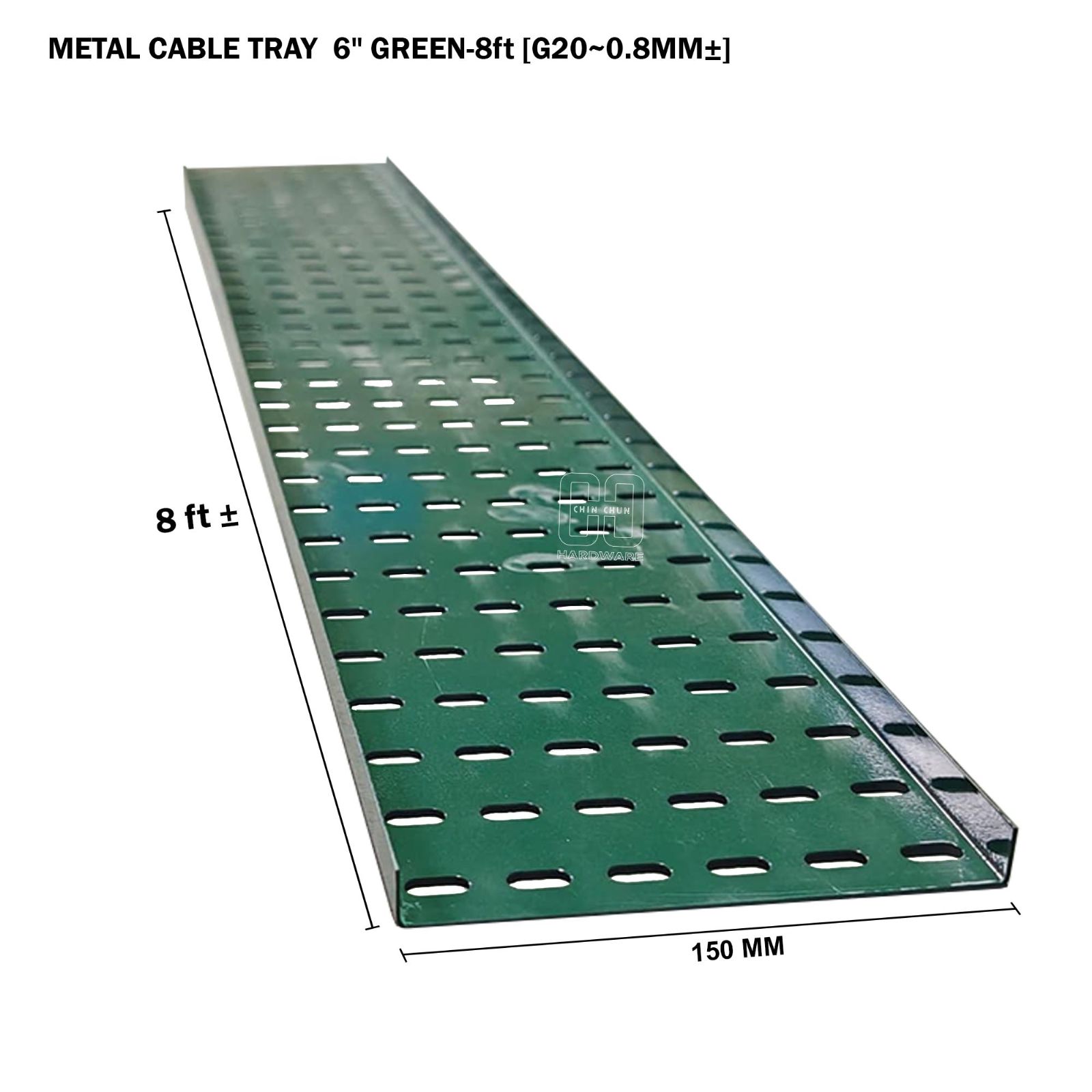 METAL CABLE TRAY 6" GREEN 8ft G20 0.8MM卤