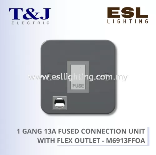 T&J METALCLAD SERIES 1 GANG 13A FUSED CONNECTION UNIT WITH FLEX OUTLET - M6913FFOA