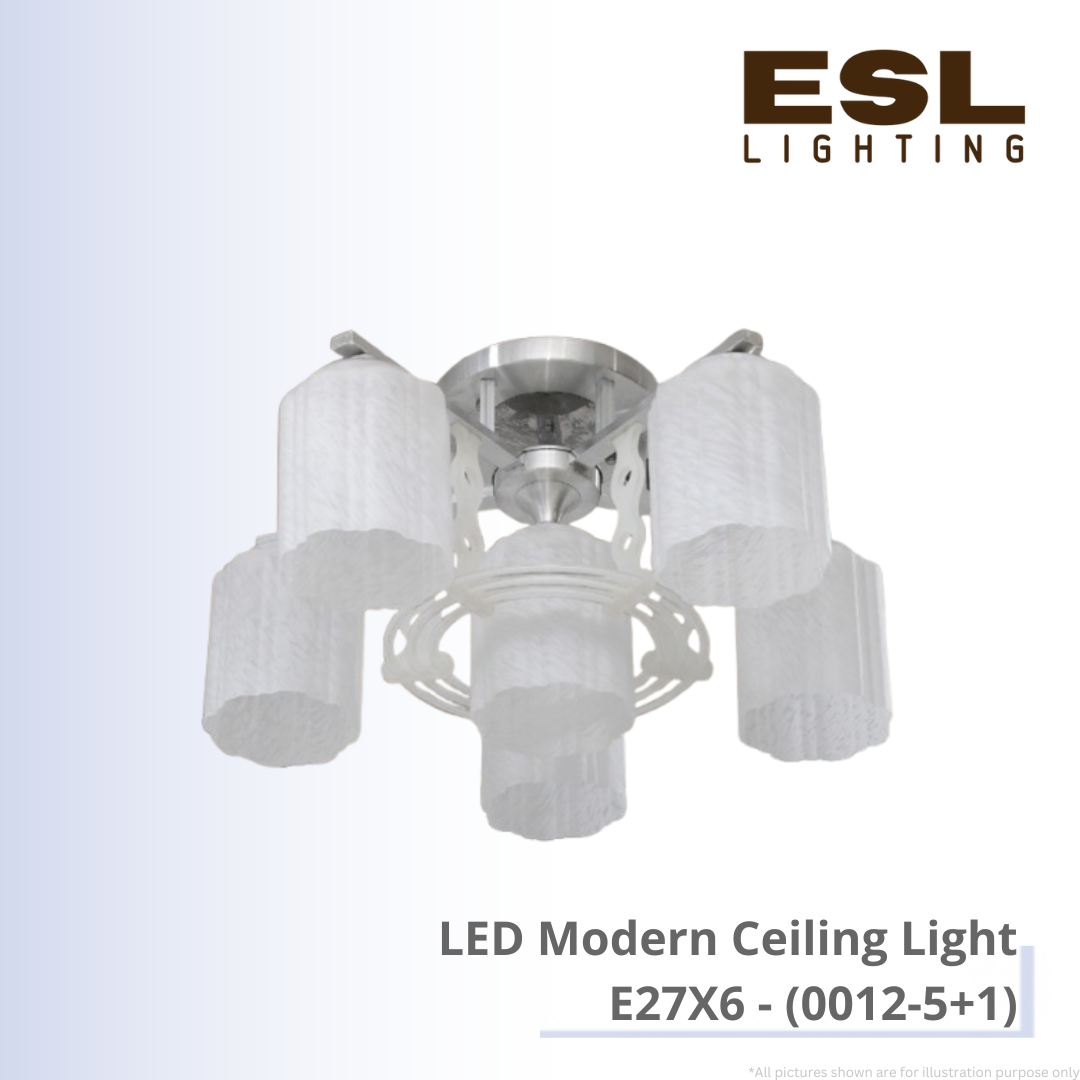 LED Modern Ceiling Light E27X6 - 0012-5+1