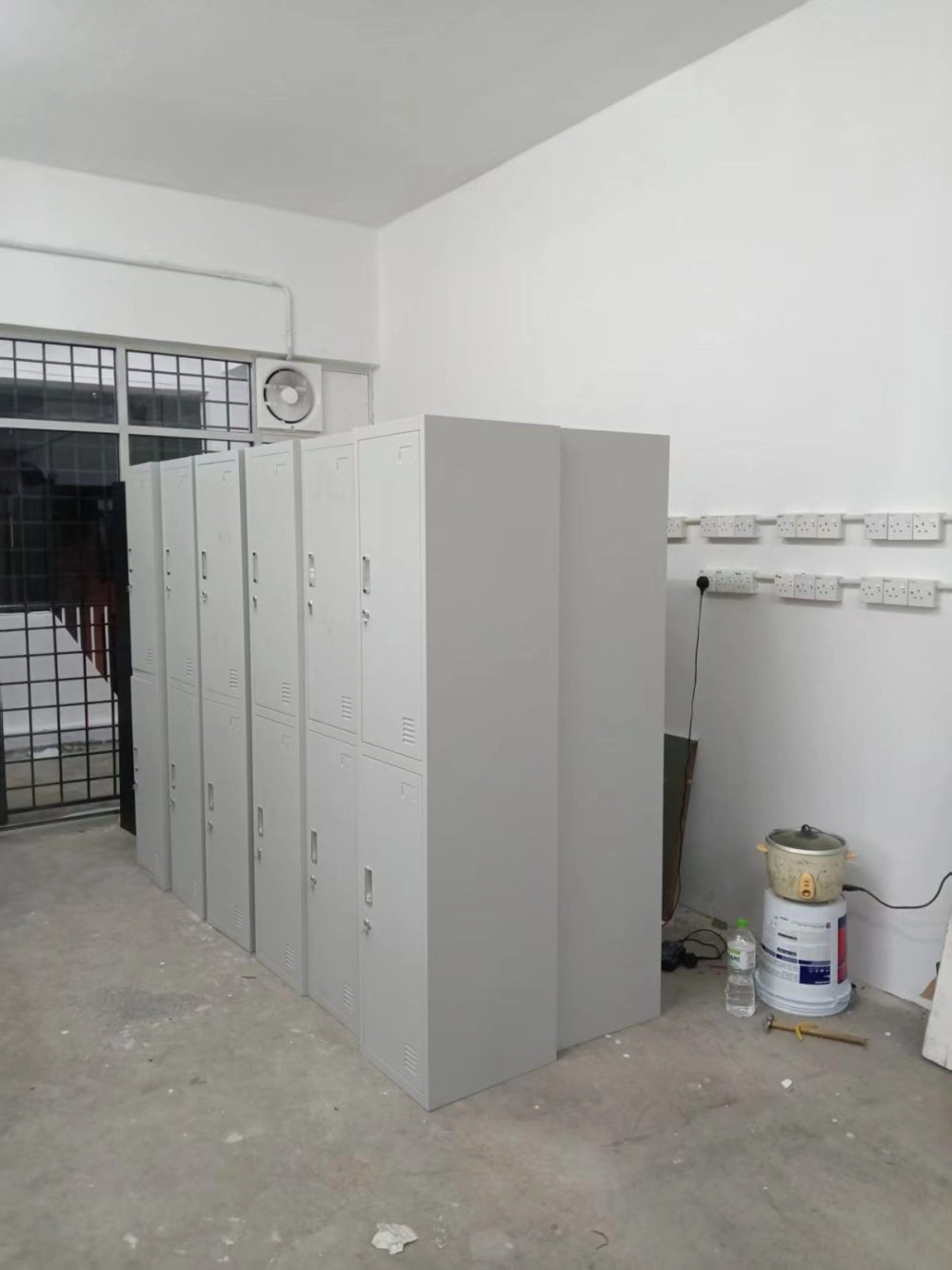 Hostel Metal Double Decker Bed | JTK Standard Hostel Bed | Mattress & Steel Locker Set | 2 Compartment Steel Locker | Katil Tilam Asrama | Pembekal Katil Tilam Loker Besi | Hostel Furniture Malaysia